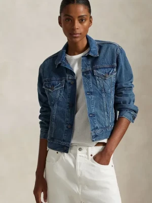 Polo Ralph Lauren kurtka jeansowa damska kolor niebieski przejściowa 211969408
