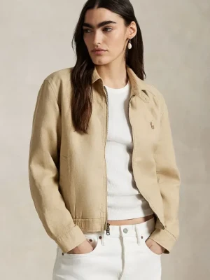 Polo Ralph Lauren kurtka lniana kolor beżowy przejściowa 211938915