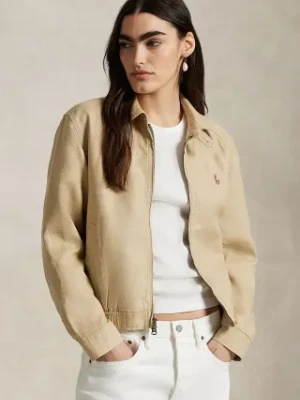 Polo Ralph Lauren kurtka lniana kolor beżowy przejściowa 211938915