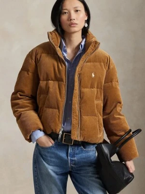 Polo Ralph Lauren kurtka puchowa Woven Puffer kolor beżowy zimowa 211971178