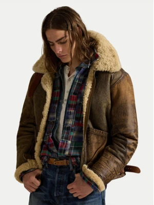 Polo Ralph Lauren Kurtka skórzana 710939176001 Brązowy Regular Fit