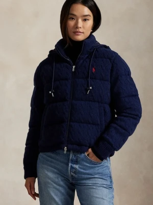 Polo Ralph Lauren kurtka wełniana kolor granatowy zimowa oversize 211A92614