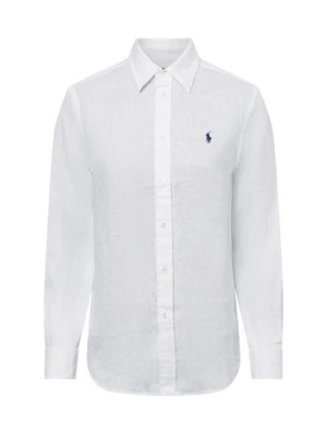 Polo Ralph Lauren Lniana bluzka damska Kobiety len biały jednolity,