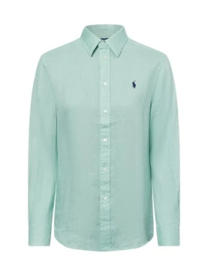 Polo Ralph Lauren Lniana bluzka damska Kobiety len zielony jednolity,
