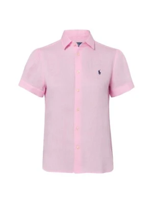 Polo Ralph Lauren Lniana bluzka damska z krótkim rękawem Kobiety len różowy,