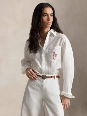 POLO RALPH LAUREN Lniana koszula Pony | Oversize fit