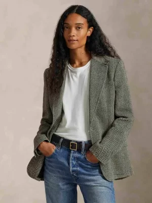 POLO RALPH LAUREN Lniana marynarka HERTIAGE | Straight fit | z dodatkiem jedwabiu
