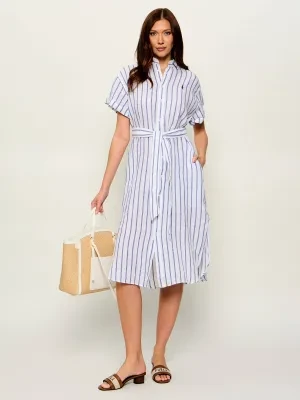 POLO RALPH LAUREN Lniana sukienka z paskiem