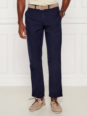 POLO RALPH LAUREN Lniane spodnie | Straight fit granatowy