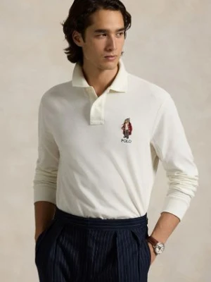 Polo Ralph Lauren longsleeve bawełniany kolor beżowy gładki 710951641