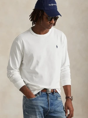 Polo Ralph Lauren longsleeve bawełniany kolor biały gładki 710970697