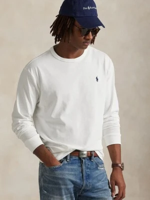 Polo Ralph Lauren longsleeve bawełniany kolor biały gładki 710970697