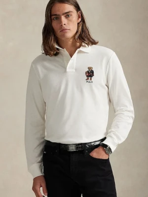 Polo Ralph Lauren longsleeve bawełniany kolor biały z aplikacją 710981793