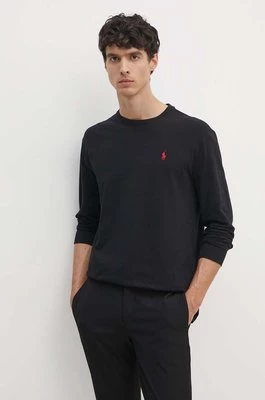 Polo Ralph Lauren longsleeve bawełniany kolor czarny gładki