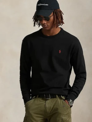 Polo Ralph Lauren longsleeve bawełniany kolor czarny gładki 710970697