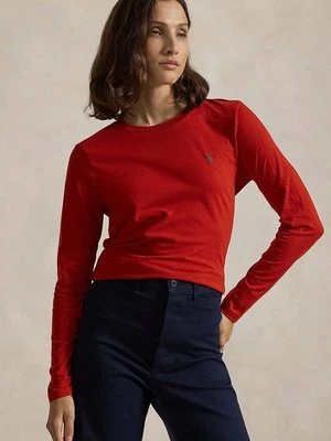 Polo Ralph Lauren longsleeve bawełniany kolor czerwony 211898699