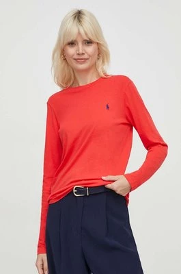 Polo Ralph Lauren longsleeve bawełniany kolor czerwony 211898699