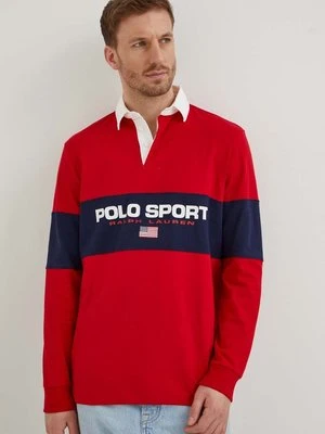 Polo Ralph Lauren longsleeve bawełniany kolor czerwony wzorzysty