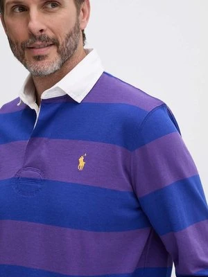 Polo Ralph Lauren longsleeve bawełniany kolor fioletowy wzorzysty