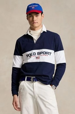 Polo Ralph Lauren longsleeve bawełniany kolor granatowy wzorzysty 710938458