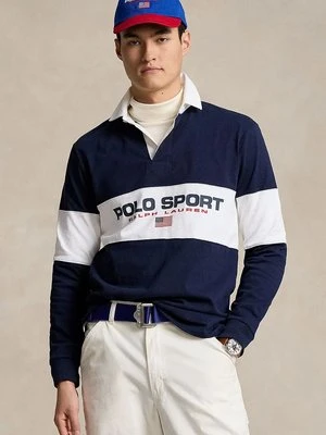 Polo Ralph Lauren longsleeve bawełniany kolor granatowy wzorzysty 710938458