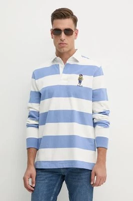 Polo Ralph Lauren longsleeve bawełniany kolor niebieski wzorzysty 710952913