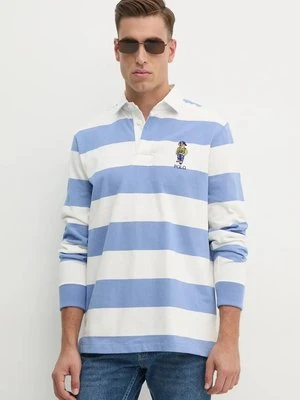 Polo Ralph Lauren longsleeve bawełniany kolor niebieski wzorzysty 710952913