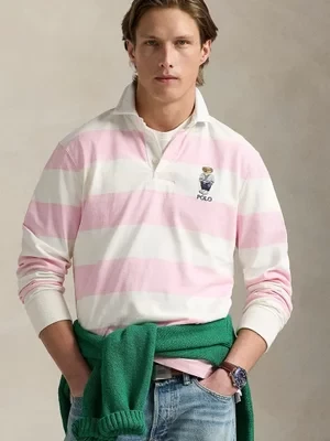 Polo Ralph Lauren longsleeve bawełniany kolor różowy wzorzysty 710973144