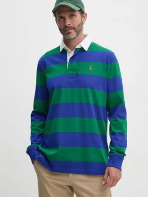 Polo Ralph Lauren longsleeve bawełniany kolor zielony wzorzysty