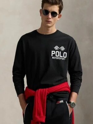 Polo Ralph Lauren longsleeve bawełniany Lscnclsm2 Long Sleeve kolor czarny z nadrukiem 710972612