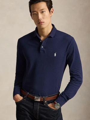 Polo Ralph Lauren longsleeve męski bawełniany z elastanem granatowy