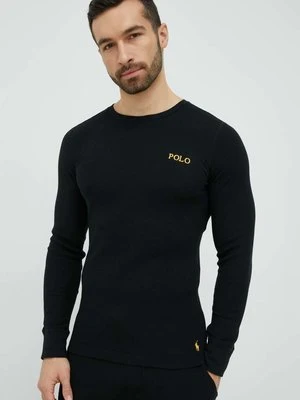 Polo Ralph Lauren longsleeve piżamowy kolor czarny z nadrukiem