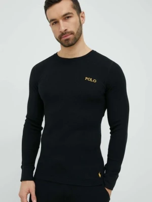 Polo Ralph Lauren longsleeve piżamowy kolor czarny z nadrukiem