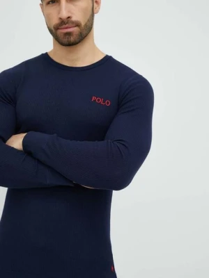 Polo Ralph Lauren longsleeve piżamowy kolor granatowy z nadrukiem