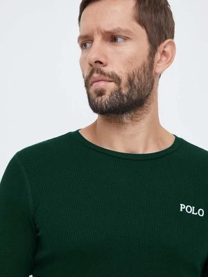 Polo Ralph Lauren longsleeve piżamowy kolor zielony z nadrukiem