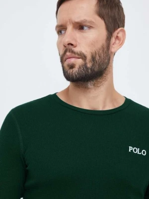 Polo Ralph Lauren longsleeve piżamowy kolor zielony z nadrukiem