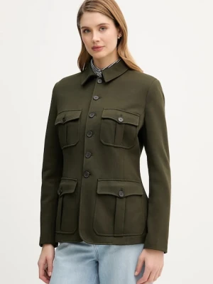 Polo Ralph Lauren marynarka kolor zielony jednorzędowa gładka 211A93159