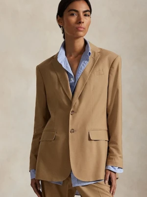 Polo Ralph Lauren marynarka z dodatkiem wełny kolor brązowy jednorzędowa gładka 211977093
