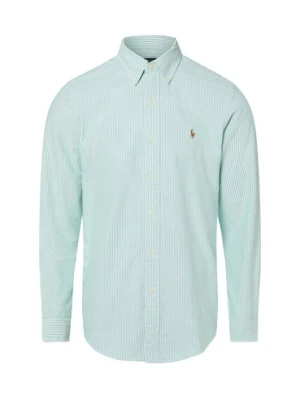 Polo Ralph Lauren Męska koszula bawełniana Mężczyźni Modern Fit Bawełna zielony|biały w paski,