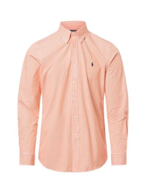 Polo Ralph Lauren Męska koszula casual Mężczyźni Comfort Fit Bawełna pomarańczowy|biały w paski,
