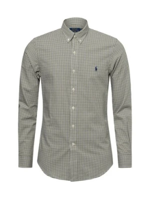Polo Ralph Lauren Męska koszula casual Mężczyźni Slim Fit Bawełna biały|zielony w kratkę,