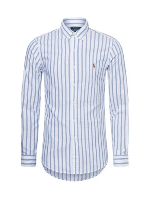Polo Ralph Lauren Męska koszula casual Mężczyźni Slim Fit Bawełna niebieski|biały w paski,