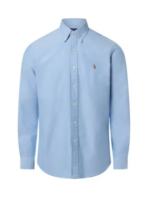 Polo Ralph Lauren Męska koszula casualowa - Custom Fit Mężczyźni Modern Fit Bawełna niebieski jednolity,