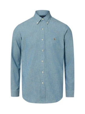 Polo Ralph Lauren Męska koszula casualowa - Custom Fit Mężczyźni Modern Fit Bawełna niebieski marmurkowy,