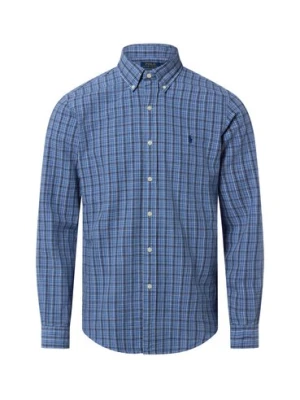 Polo Ralph Lauren Męska koszula casualowa - Custom Fit Mężczyźni Modern Fit Bawełna niebieski w kratkę,