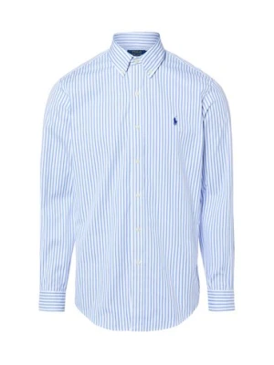 Polo Ralph Lauren Męska koszula casualowa - Custom Fit Mężczyźni Regular Fit Bawełna niebieski|biały w paski,