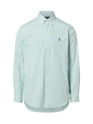 Polo Ralph Lauren Męska koszula casualowa - Custom Fit Mężczyźni Regular Fit Bawełna zielony w paski,