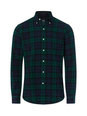 Polo Ralph Lauren Męska koszula flanelowa Mężczyźni Modern Fit Bawełna niebieski|zielony w kratkę,