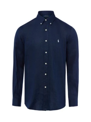 Polo Ralph Lauren Męska koszula lniana Mężczyźni Regular Fit len (100%) niebieski jednolity,