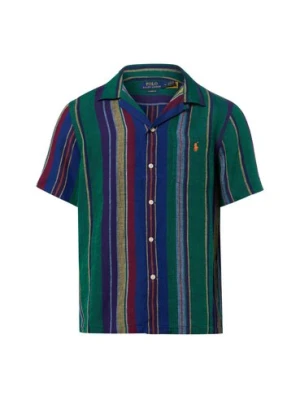 Polo Ralph Lauren Męska koszula lniana Mężczyźni Regular Fit len (100%) zielony w paski,